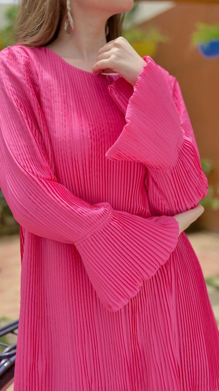 Barbie Shocking Pink Pleated Co-Ord Set - AREEJ | Online